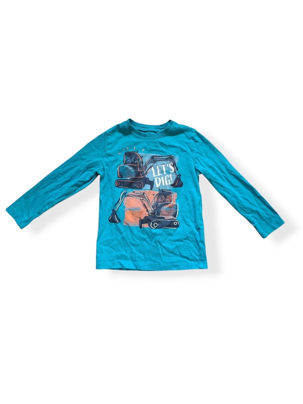 OshKosh B'gosh Teal 'Let's Dig' Long-Sleeve Graphic Tee/3T